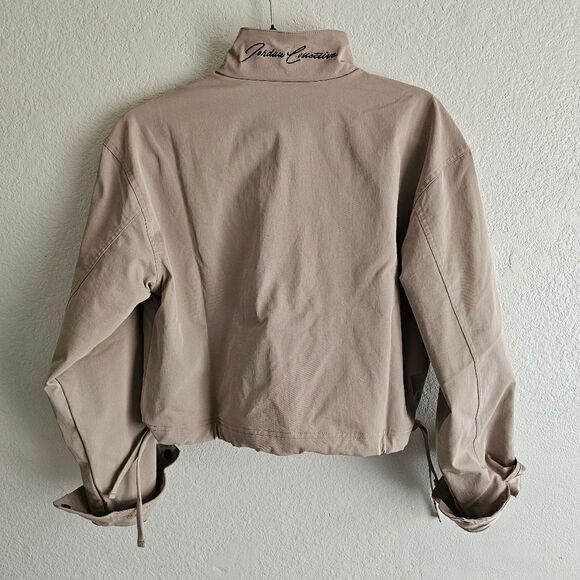 Jordan Paris Collective Twill Crop Jacket 'Strong Woman' XS Kakhi Tan DV1381-250 - Picture 3 of 16